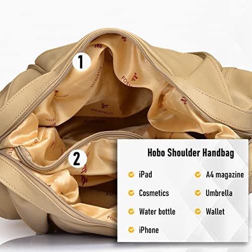 Fostelo Women's Jane Satchel Tote Handbag for Women | Ladies Purse | Stylish Shoulder Bag | Gift For Women | Beige - Image 5