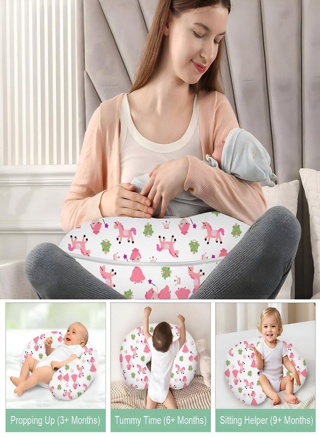 TOYSILO Adjustable Nursing & Breastfeeding Pillow for Baby – Multi-Use Feeding Support Cushion for Bottle Feeding, Tummy Time & Sitting – Soft Removable Cover Washable, (Princess) - Image 3