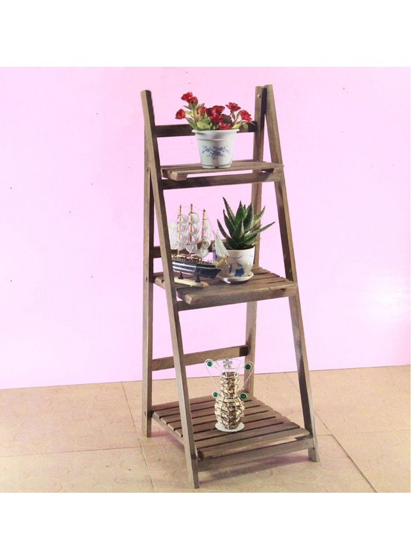 لينجوي حامل نباتات خشبي قابل للطي بني 42x32x114 سم  - Image 5