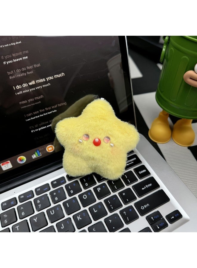 Shen Xing Back To Stars Plush Doll Doll Pendant Cute Star Bag Keychain Hanging Grasper Wholesale-Specifications:Yellow Shen Star Return To The Stars (pink Eyes)-Color: Will Squeak - Image 1