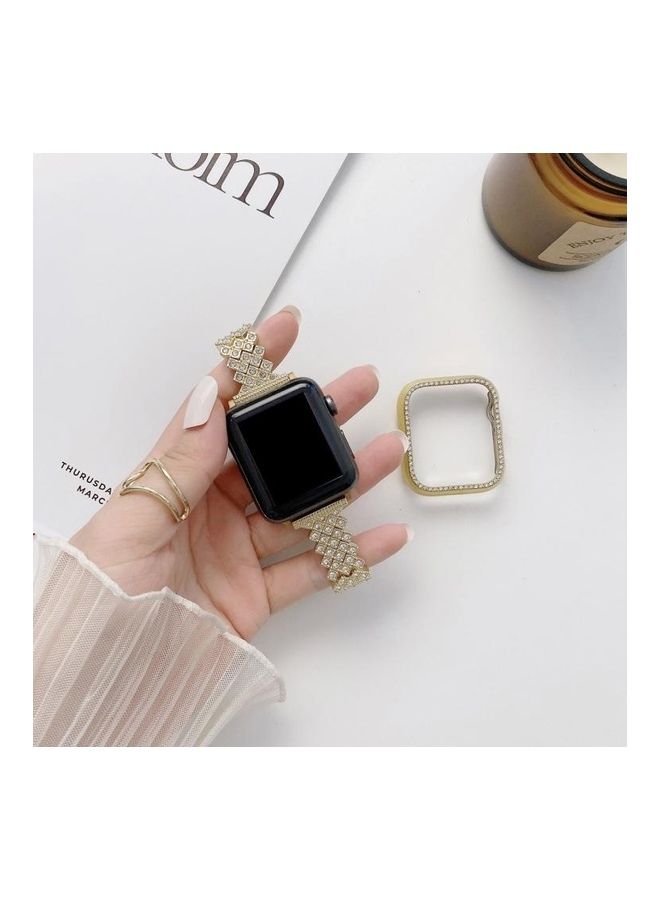 HuHa 2-Piece Replacement Strap And Protective Case For Apple Watch Series Gold - Image 1