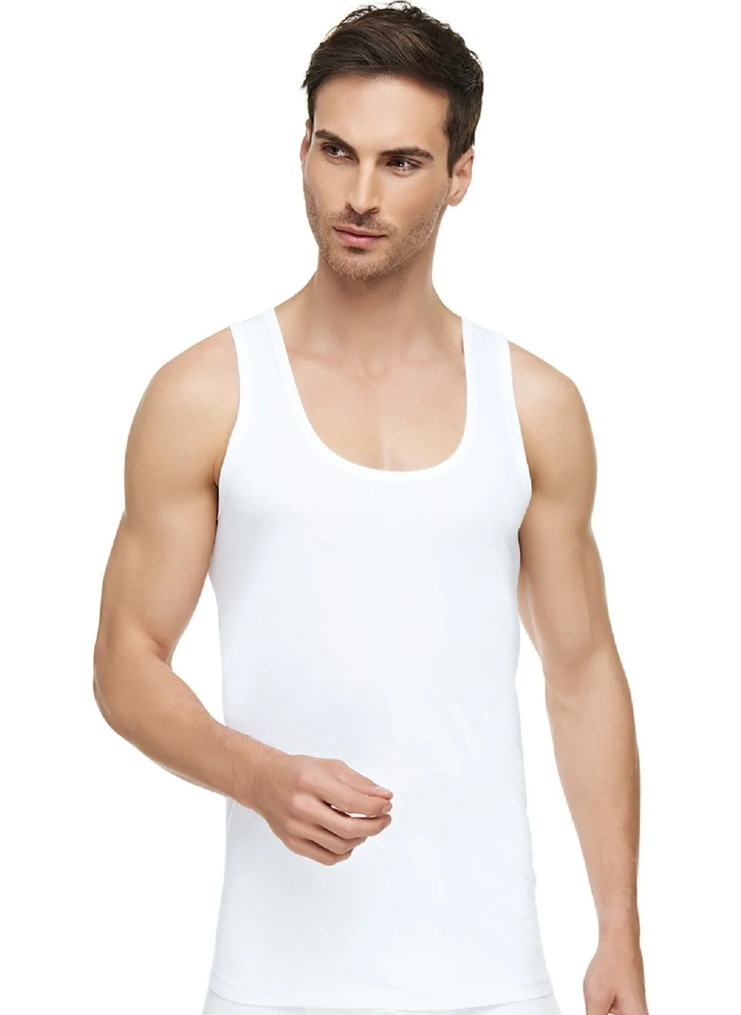 Tutku Elit Passion Elite 2-Pack Passion Elite 100% Cotton Classic White Strap Men's Undershirt