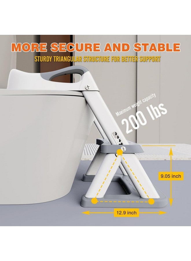 SKYROKU SKYROKU 8868 Potty Training Seat with Step Stool - Adjustable Height, Non-Slip, Splash-Proof, Foldable 2-in-1 Toddler Potty Seat with Armrests and Replaceable Cushion - Fits Most Toilets (Grey)  - Image 1