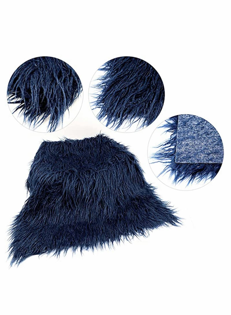 Y&D Newborn Photography Props Outfits 4 Pcs Baby Long Ripple Wrap and Toddler Swaddle Blankets Mat with Cute Headbands for Infant Boys Girls Photo Studio (Dark Blue) - Image 4