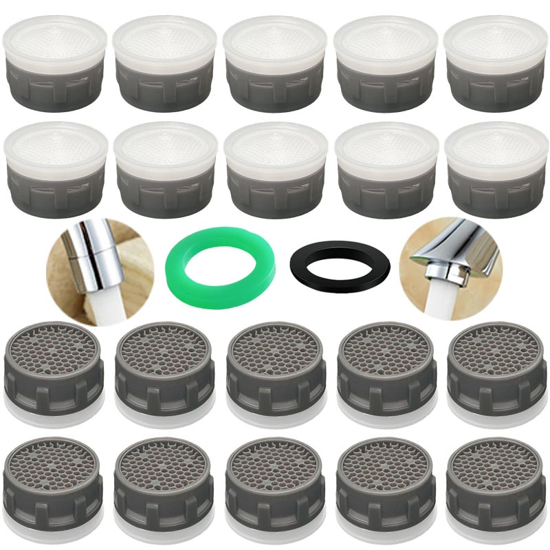 BOETOADG Faucet Aerator, 1.5 GPM Restrictor Plug-in Faucet Aerator Bathroom or Kitchen Replacement (20 pieces in white) - Image 1