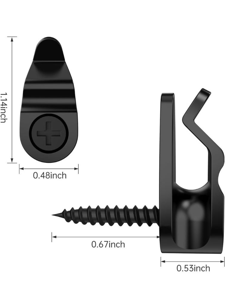 كيلا 20 حزمة خطافات لتعليق خيوط الإضاءة الخيطية - خطافات ملولبة لتعليق الأضواء الخارجية وأضواء LED الخرافية وأضواء الكريسماس والفناء وديكورات المنزل، أسود مع تصميم مشبك أمان - Image 5
