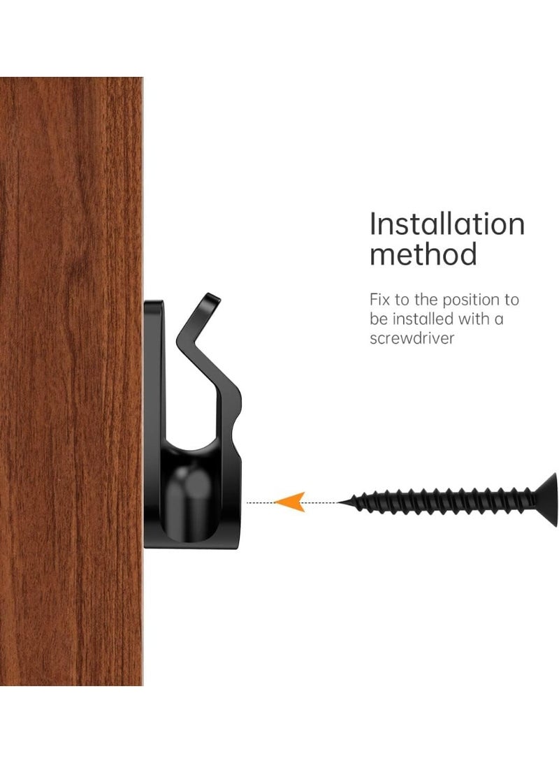 كيلا 20 حزمة خطافات لتعليق خيوط الإضاءة الخيطية - خطافات ملولبة لتعليق الأضواء الخارجية وأضواء LED الخرافية وأضواء الكريسماس والفناء وديكورات المنزل، أسود مع تصميم مشبك أمان - Image 3