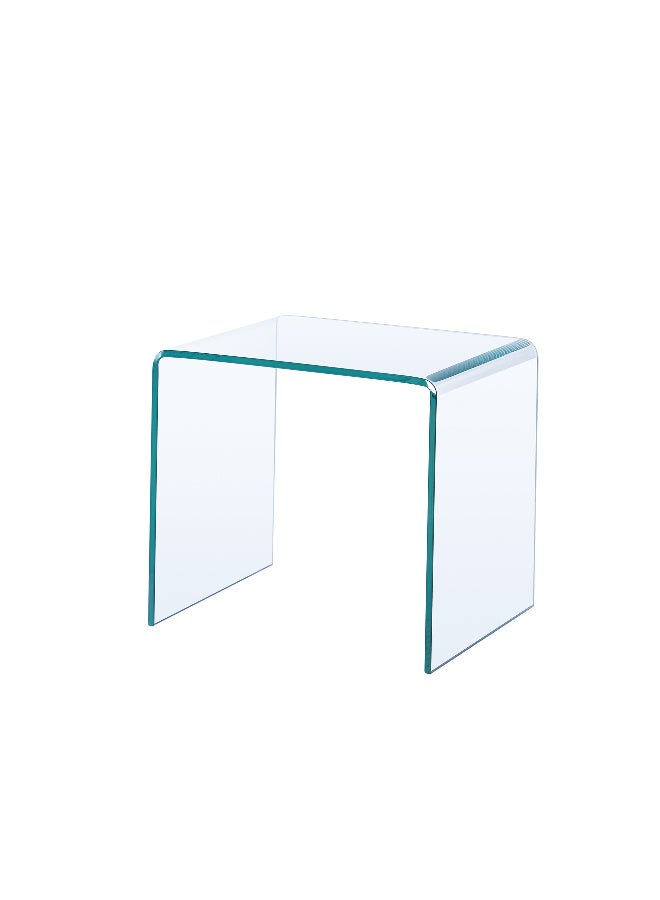 Generic Glass End Table Small Clear Side Tables,Tempered Glass Nightstand Transparent Home Office Furniture for Living Room  - Image 1