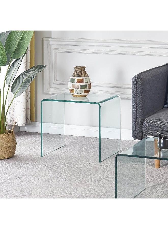 Generic Glass End Table Small Clear Side Tables,Tempered Glass Nightstand Transparent Home Office Furniture for Living Room  - Image 4