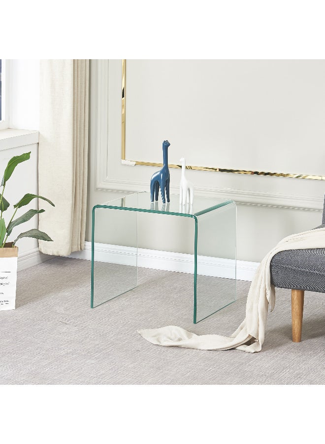 Generic Glass End Table Small Clear Side Tables,Tempered Glass Nightstand Transparent Home Office Furniture for Living Room  - Image 3