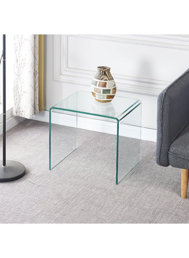 Generic Glass End Table Small Clear Side Tables,Tempered Glass Nightstand Transparent Home Office Furniture for Living Room  - Image 5