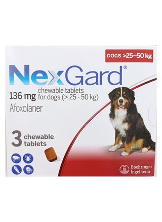NexGard Chewable Tablet For Dogs 25 - 50 kg Flea and Tick Preventative 3 Tablets - pzsku/Z3DB6B5DB0E93B8350641Z/45/_/1735141122/365b6ddc-1354-4988-9543-5208273177f5