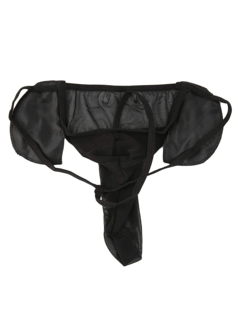 SYOSI Men Lingerie G-String Low-Waistline T-Back Thongs Underwear Elephant Pants Briefs Bottom (3 PCS, One Size)  - Image 3