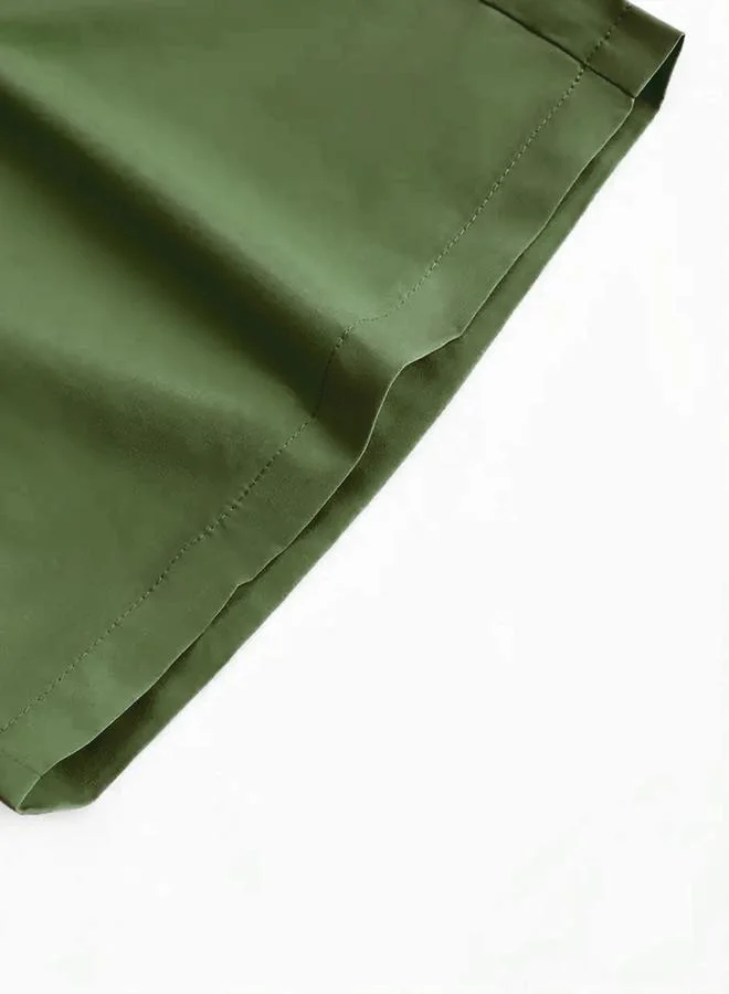 Take Two Green Men Green Solid Short Sleeve Button Front Shirt and Shorts Co-Ords for Men | Best Price UAE
