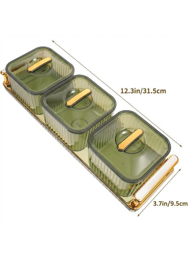 Premium 3 Compartment Snack Tray with Lid | BPA Free Food Grade PP Serving Box for Dates, Nuts & Candy | Dustproof Majlis Coffee Table Organizer - Image 4