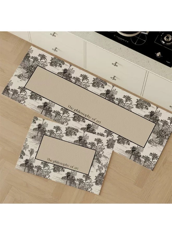 Firasa Kitchen Carpet Set 2Pcs Non-Slip Kitchen Rug Absorbent Stain-Resistant Mats for Sink and Stove 45cmx75cm + 45cmx120cm - Image 5