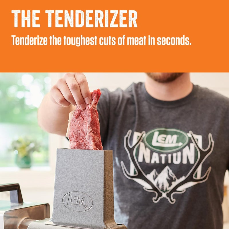 LEM LEM Products BigBite 2in1 Jerky Slicer and Tenderizer Attachment for Meat Grinders Aluminum  - Image 5