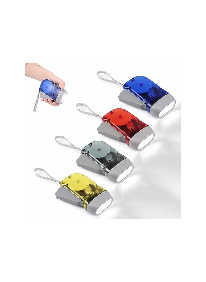 promass Hand Crank Flashlight, 4 Pack No Battery Required Torch Light, 3 LED Light Squeeze Flashlight for Camping, Hiking, Outdoor, Sports, Home Power Outage Emergency Safety Tool - Image 2
