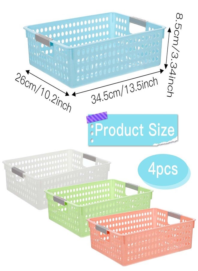 wutfuooo 4 Pack Paper Tray Organizer,4A Paper Tray Durable Desk Storage Bins,Stackable School Supply Holder, Student Paper, Office Organizer & Teacher's Document Sorter (13.58" L x 10.23" W x 3.34" H) - Image 2