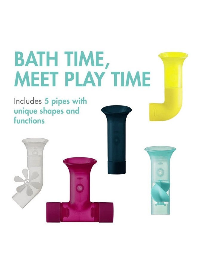 BOON Pipes Toddler Bath Toys - Bathtub Building Toys With Suction Cups - Toddler Sensory Toys And Bathtub Essentials - Multicolored - 5 Count - Kids Ages 12 Months And Up - Image 3
