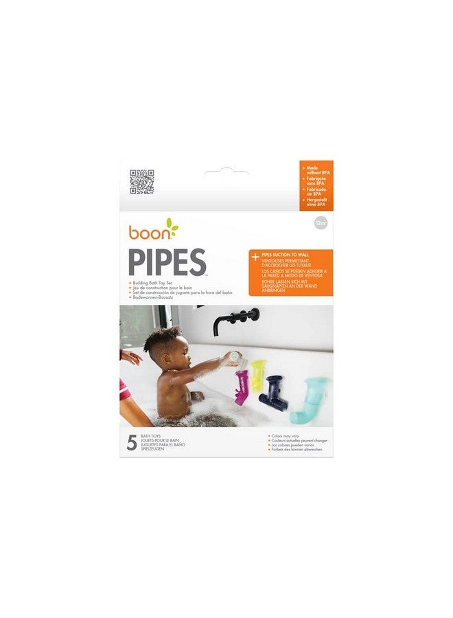 BOON Pipes Toddler Bath Toys - Bathtub Building Toys With Suction Cups - Toddler Sensory Toys And Bathtub Essentials - Multicolored - 5 Count - Kids Ages 12 Months And Up - Image 2