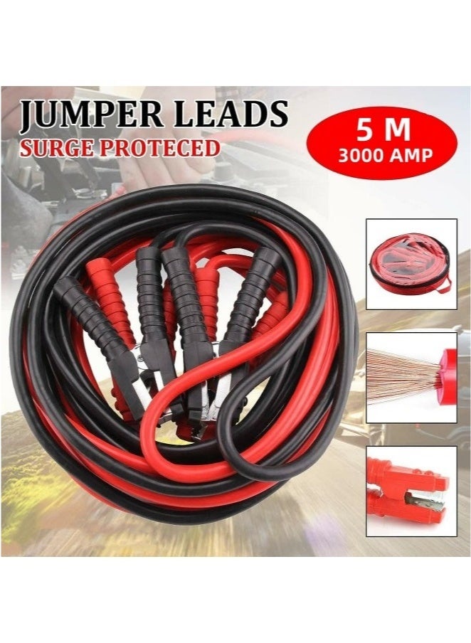 Bukela 5M 3000Amp Jumper Cables for Car Battery Heavy Duty Jumper Cables for Jump Starting Dead or Weak Batteries Emergency Roadside Assistance Works in Every Weather - Image 4