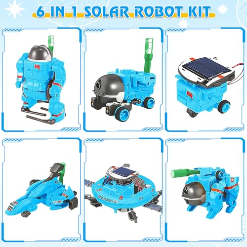Playsheek STEM Projects for Kids Ages 812 Solar Robot Kit 6in1 Space Toys for 10YearOld Boy Girl Gift Toys Science Kits Christmas Birthday Gifts for 8 9 10 11 12 Year Old Blue - Image 4