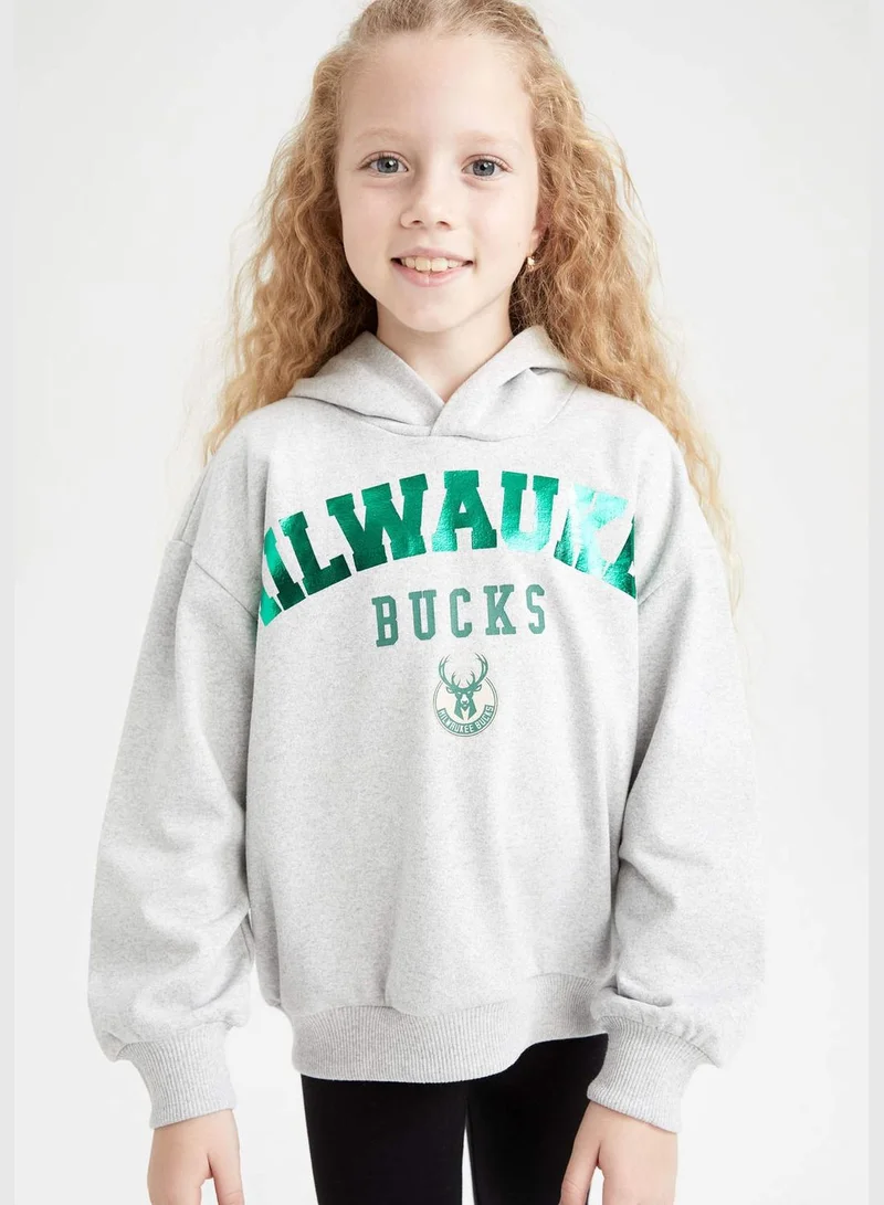 DeFacto Girl NBA Milwaukee Bucks Licenced Crew Neck Long Sleeve Knitted Sweatshirt