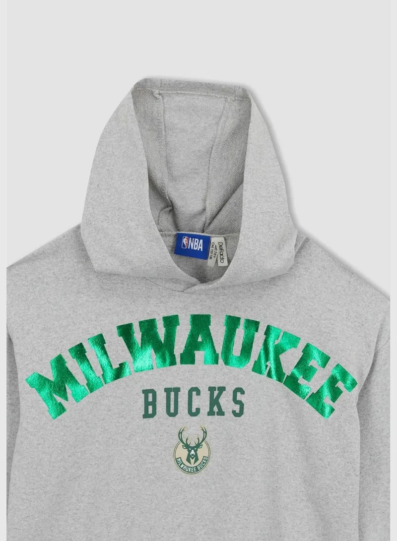 DeFacto Girl NBA Milwaukee Bucks Licenced Crew Neck Long Sleeve Knitted Sweatshirt