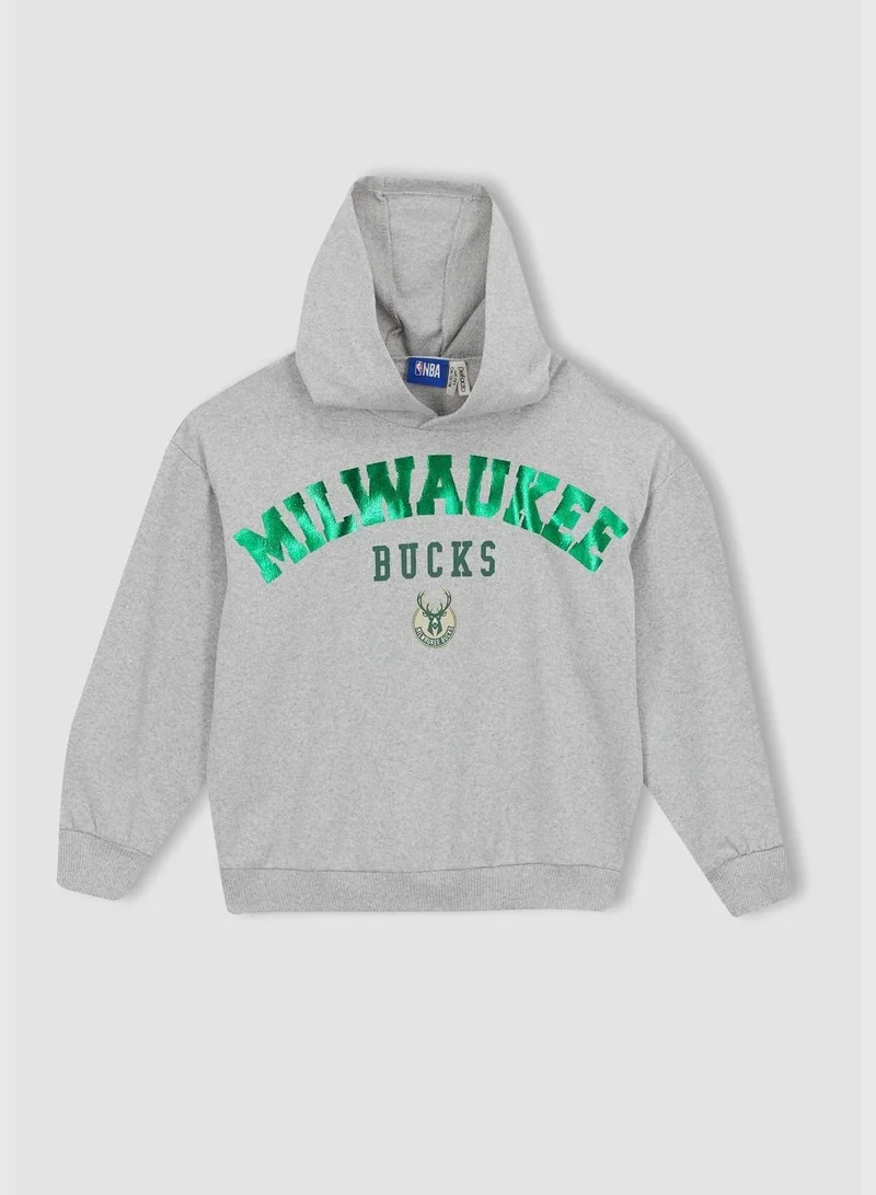 DeFacto Girl NBA Milwaukee Bucks Licenced Crew Neck Long Sleeve Knitted Sweatshirt