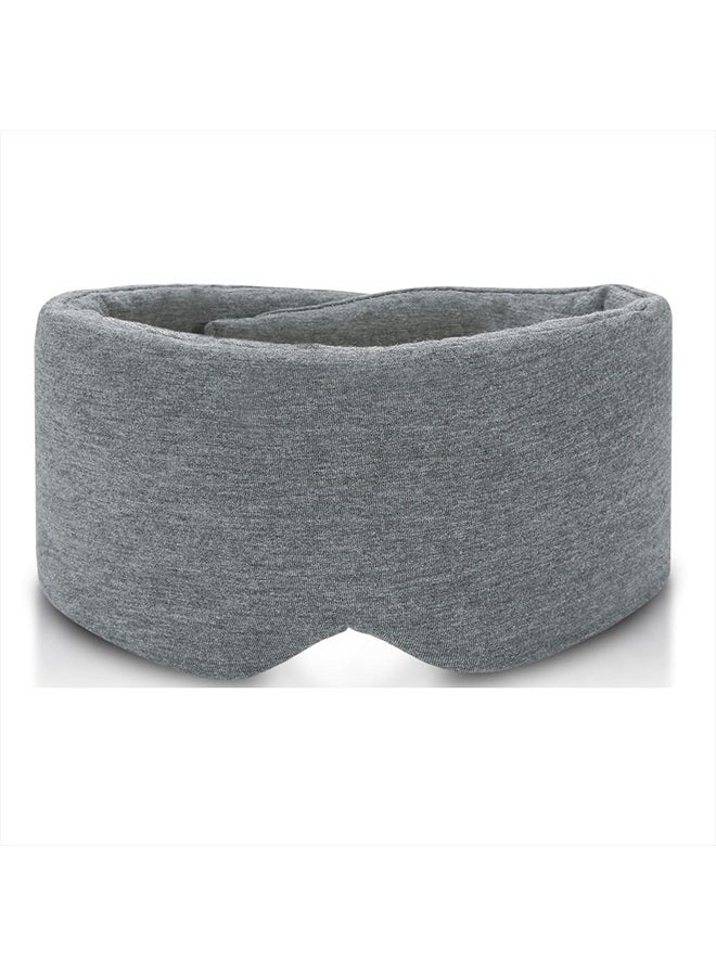 FRESHME Handmade Cotton Sleep Mask - Upgrade Design Light Blocking Sleeping Eye Mask Soft Oversized Eye Shape Blinder Blindfold Airplane with Pouch for Nap Sleeping Travel for Women Men Kids(Gray Modal)  - Image 1