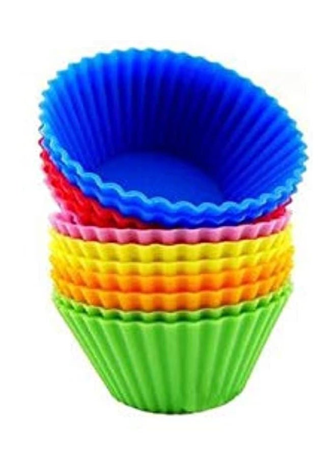 Pantry Elements Silicone Cupcake Liners, Baking Cups 12 Vibrant Muffin Molds 