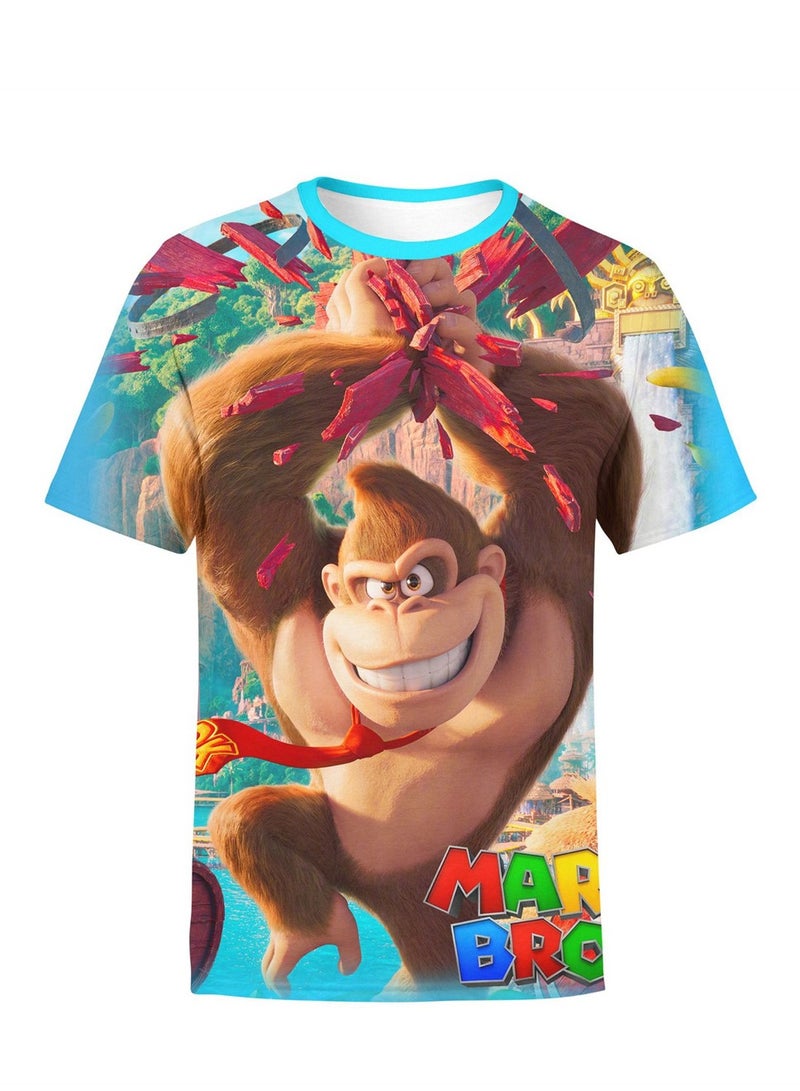 Cartoon Super Mario Brothers trendy T-shirt 3D digital printing personalized breathable T-shirt  - Image 1