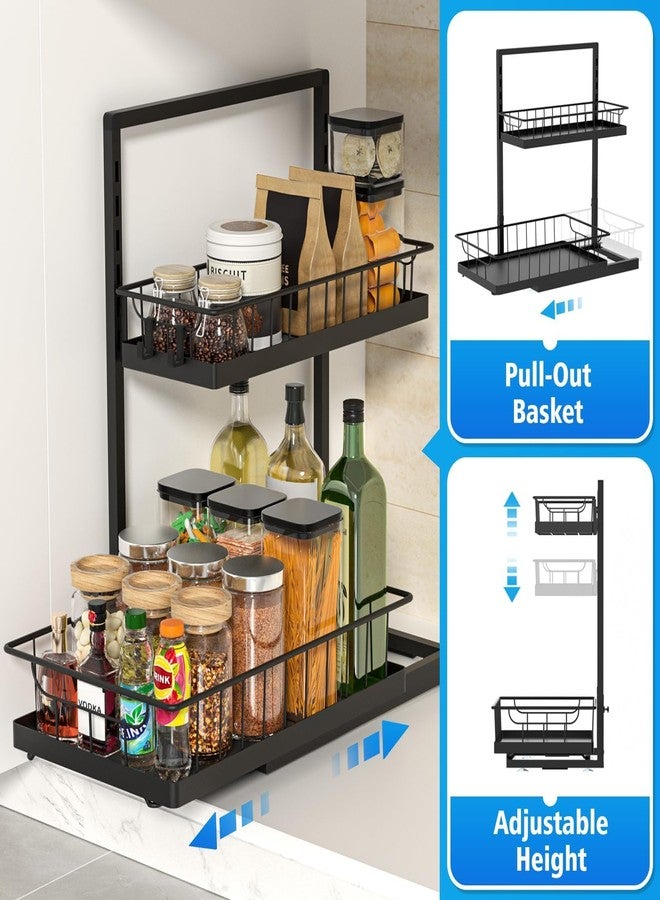 WOWBOX Under Sink Organizer 2 Pack, 2-Tier Cabinet Organizer for Kitchen, Bathroom, Slide Out Drawer Under Sink Organizers and Storage, Metal Organizing Rack for Pantry, Cabinet, Closet - Image 5