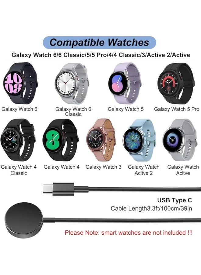 Watch Charger for Samsung Galaxy Watch 8/7/6/5/4/Active Charger Fast Charging Cable Data Cradle Dock Magnetic Wireless Charger for Samsung Watch 7/6/5/4/Active Series Black - Image 2