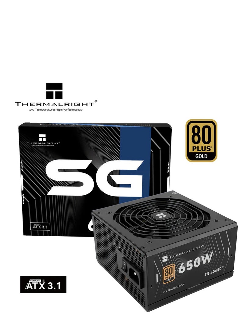 Thermalright POWER SUPPLY HERMALRIGHT TR-SG650S 650W 80+ Gold NON modular ATX 3.1 BLACK - Image 1
