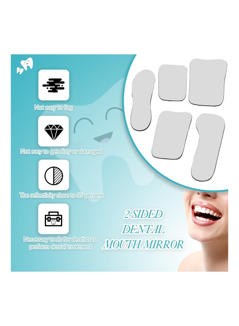 KASTWAVE Mouth Mirror, Occlusal Reflector Mirror Intraoral Photography Mirror 2 Sided Plated Glass Intraoral Photo Reflector Mirrors for Home Professional (5 Pieces) - Image 4