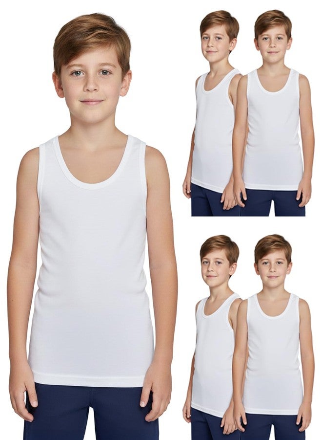 Lux Cozi Boys White Cotton Vest Pack of 5 (Size : 1-2 Years) - Image 1