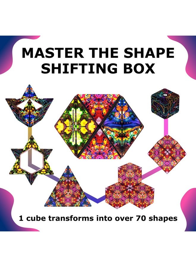 SHASHIBO Meow Wolf Shape Shifting Box - STEM Magnetic Fidget Cube That Transforms Into Over 70 Shapes, Download Fun in Motion Toys Mobile App (QDOT Map) - Image 4