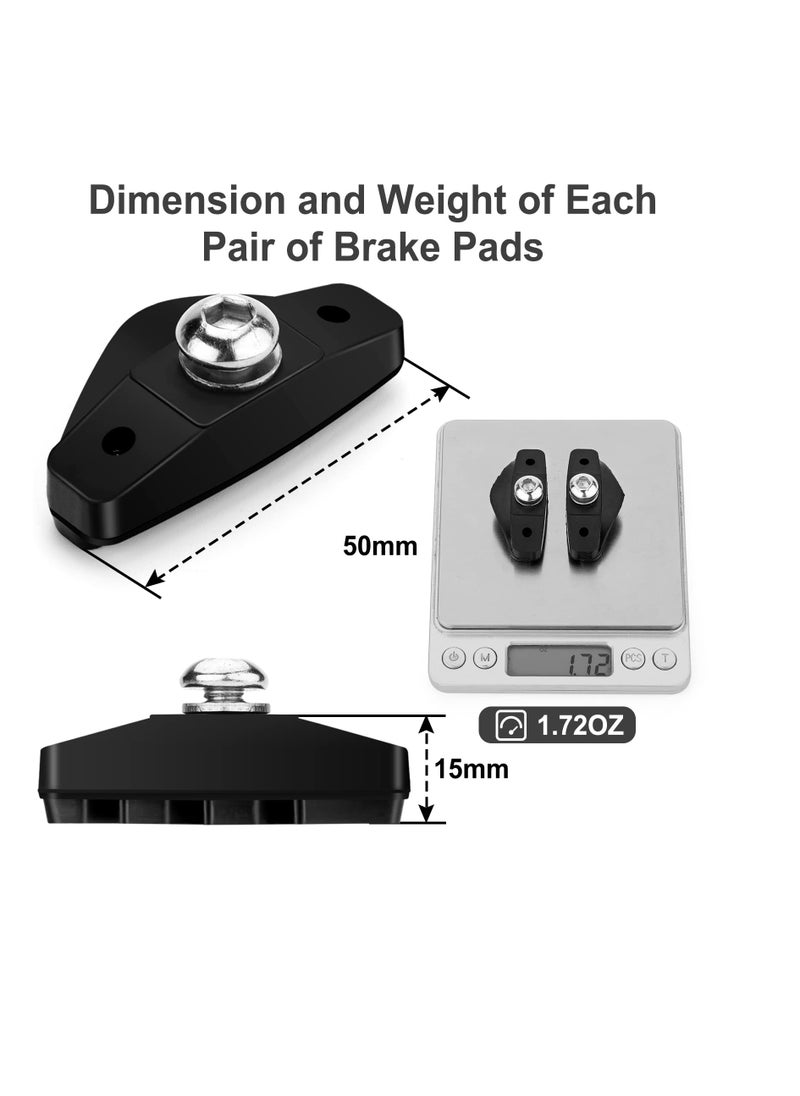 SYOSI Bike Brake Pads, 2 Pairs Professional Caliper Brake Pads, Bike Brake Blocks Kit, Bicycle Brake Pads, 50mm Bike Brake Blocks with Allen Wrench, for Road Bicycle  - Image 3