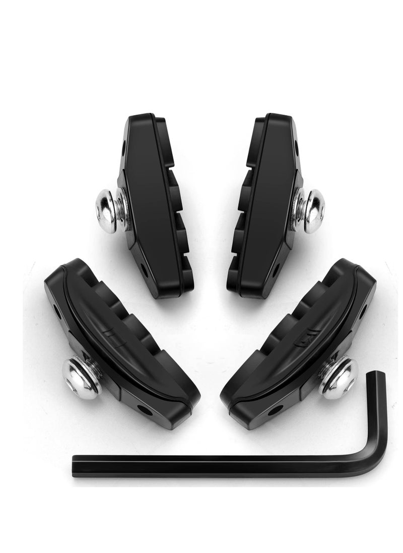 SYOSI Bike Brake Pads, 2 Pairs Professional Caliper Brake Pads, Bike Brake Blocks Kit, Bicycle Brake Pads, 50mm Bike Brake Blocks with Allen Wrench, for Road Bicycle  - Image 1