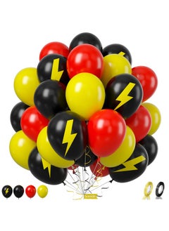 Sowide Red Black Yellow Balloon, 60 Pcs 12 Inches Cartoon Game Balloons For Kids Cartoon Theme Party Decorations Birthday Balloons Baby Shower Engagement Party Supplies  - Image 1