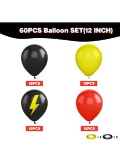 Sowide Red Black Yellow Balloon, 60 Pcs 12 Inches Cartoon Game Balloons For Kids Cartoon Theme Party Decorations Birthday Balloons Baby Shower Engagement Party Supplies  - Image 2