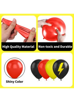 Sowide Red Black Yellow Balloon, 60 Pcs 12 Inches Cartoon Game Balloons For Kids Cartoon Theme Party Decorations Birthday Balloons Baby Shower Engagement Party Supplies  - Image 3
