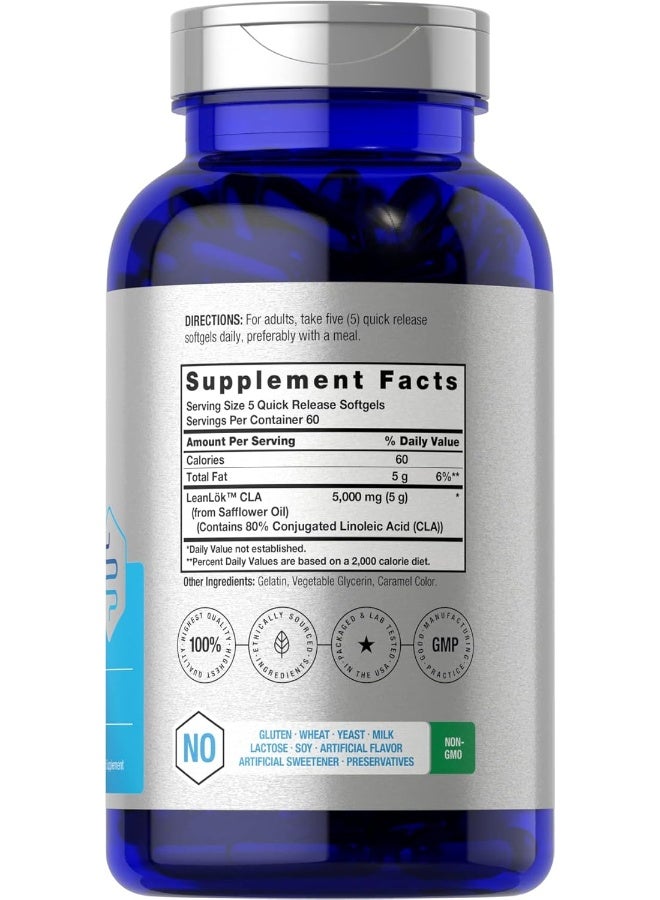 Horbäach CLA 3000 mg Maximum Potency 300 Softgels - Conjugated Linoleic Acid Pills from Safflower Oil, Weight Loss Supplement, Non-GMO, Gluten Free - Image 2