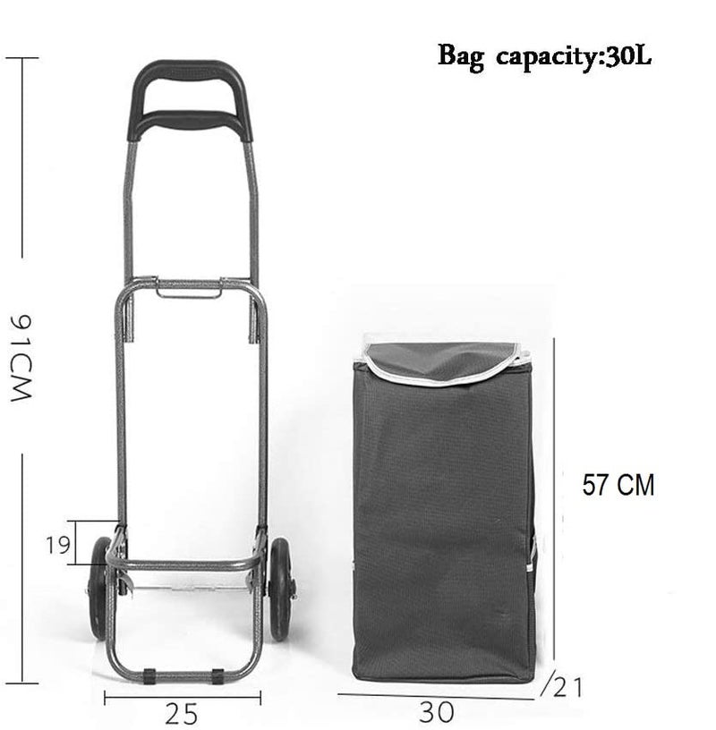 BucketList Shopping Cart Shopping Carry Shopping Trolley, Removable Bag, Folding Shopping Cart with Wheels Large and Lightweight Shopping Trolley (Wine Red) - Image 3