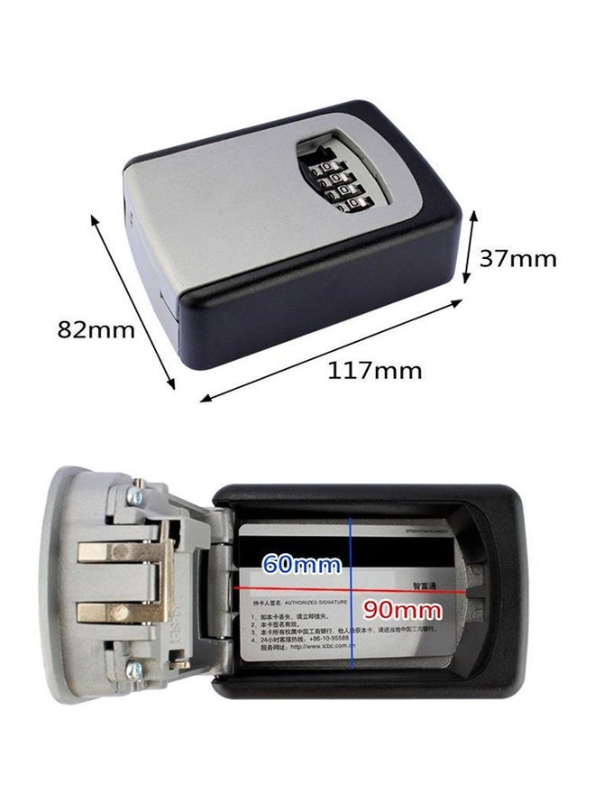 NIBEMINENT Wall Mounted Electronic Key Hiding Storage Box Grey/Black 82x117x37mm - Image 2