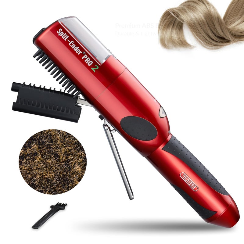 Split ender Split-Ender Pro 2 - Original Professional Beauty Tool - Cordless Split End Hair Trimmer for Damaged, Dry, Brittle, Frizzy, Curly or Straight Hair (Red) - Image 5
