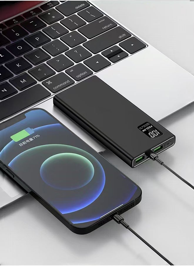 10000 mAh Power Bank -PD 22.5W Bidirectional Fast Charging- High-Speed Portable Charger with Built in Cables - Smart Digital Display - High-Capacity Battery Pack for iPhone 16/15/14 Series, Samsung, Huawei, Xiaomi, Redmi, Vivo, Oppo, iPad, Apple Watch and More