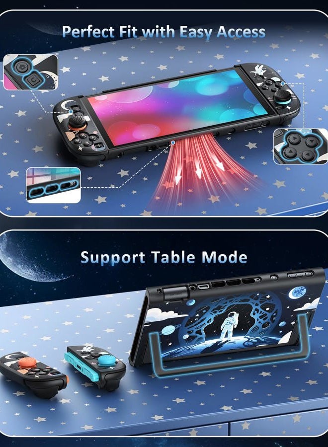 WAXITY Space Protective Case for Nintendo Switch 2(2025), Slim Hard Shell for Switch 2 Accessories, Scratch&Shock Protection Cover for Joy con 2 with 2 Thumb Grips - Image 4